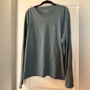 All Saints Men's Teal Organic Cotton Tee